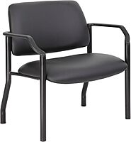 Boss Office Products Mid-Back Vinyl Guest Chair, Black - B9591AM-BK-500