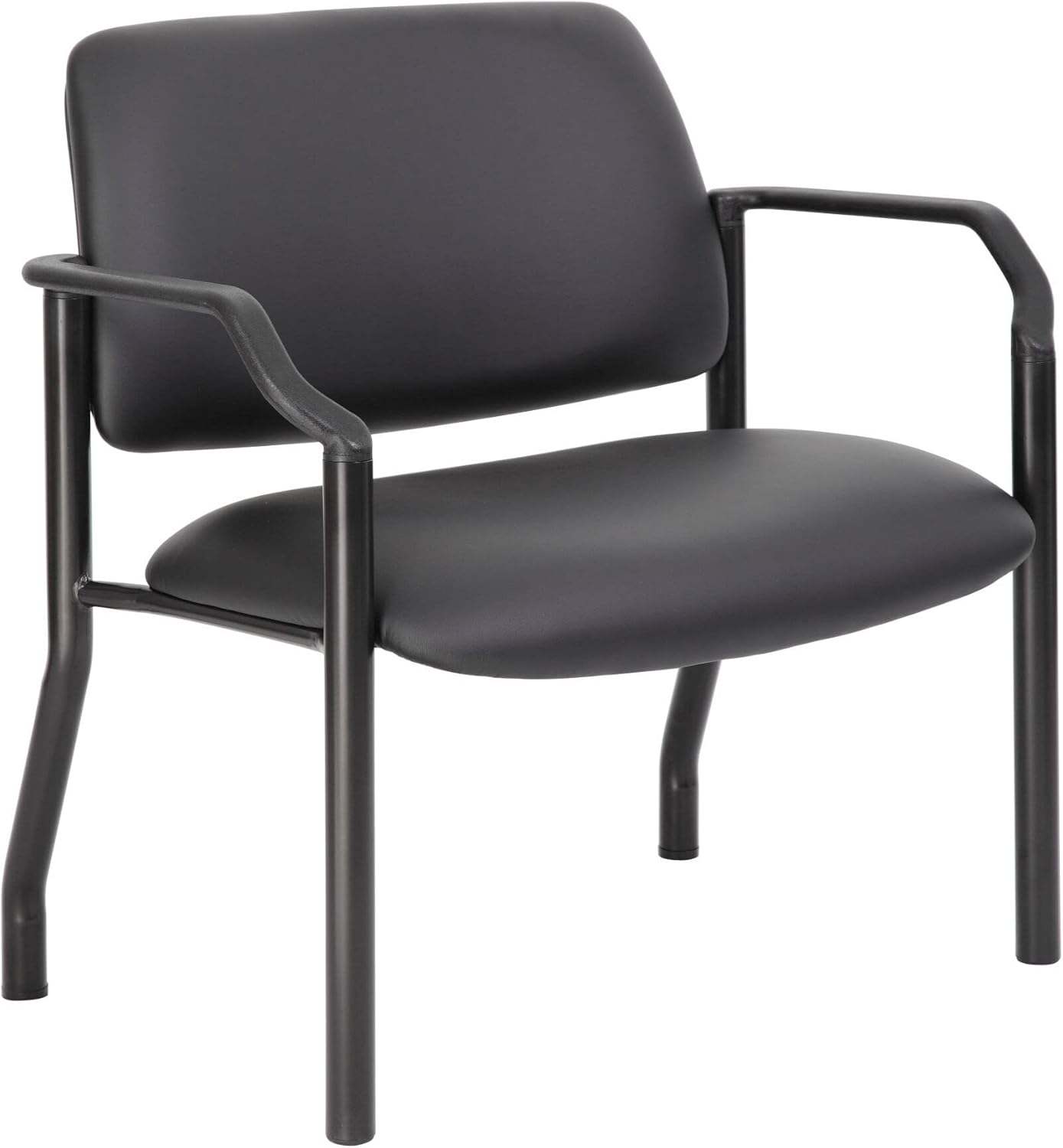 Boss Office Products Mid-Back Vinyl Guest Chair, Black - B9591AM-BK-500