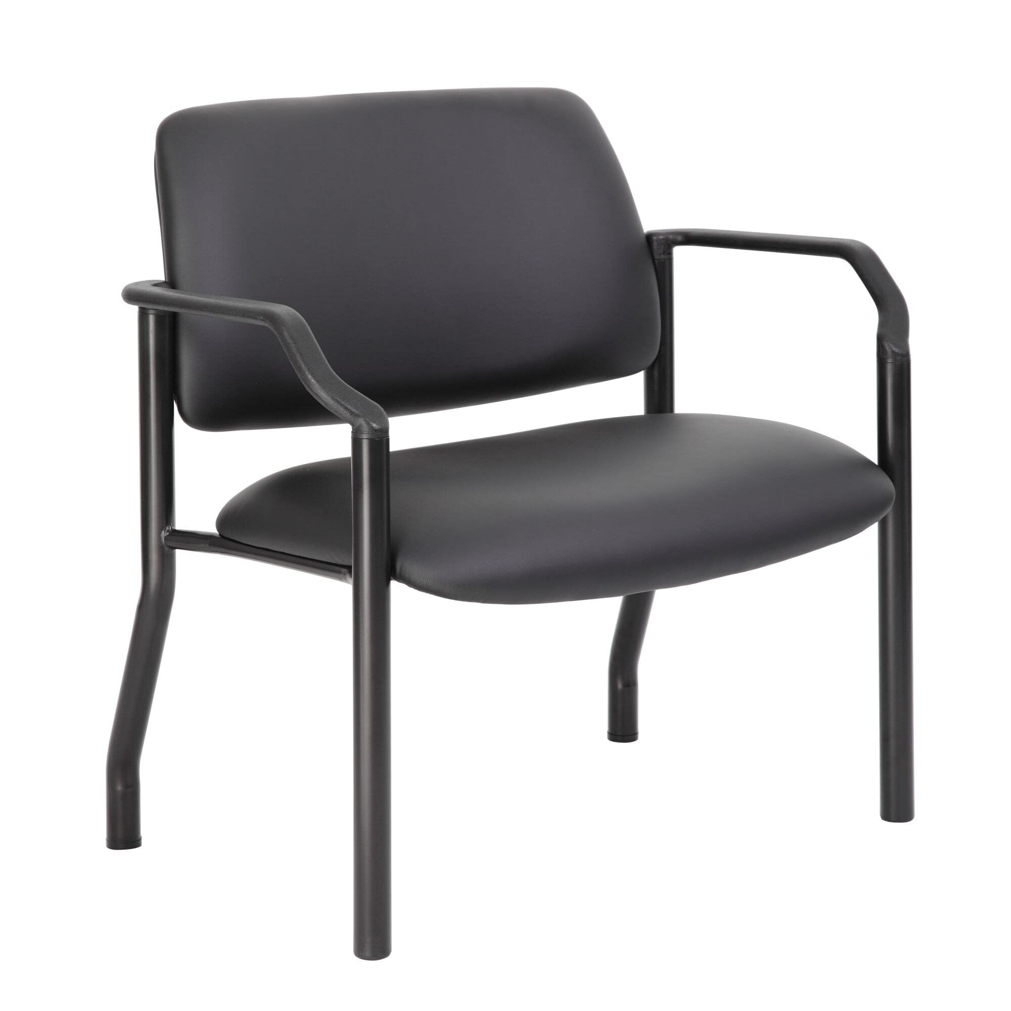 Boss Office Products Mid-Back Vinyl Guest Chair, Black - B9591AM-BK-500