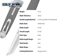 Cold Steel Oyabun 3.5" 4034SS Tanto Point Razor-Sharp Blade 4.75" Griv-Ex Handle Everyday Carry Pocket Folding Knife