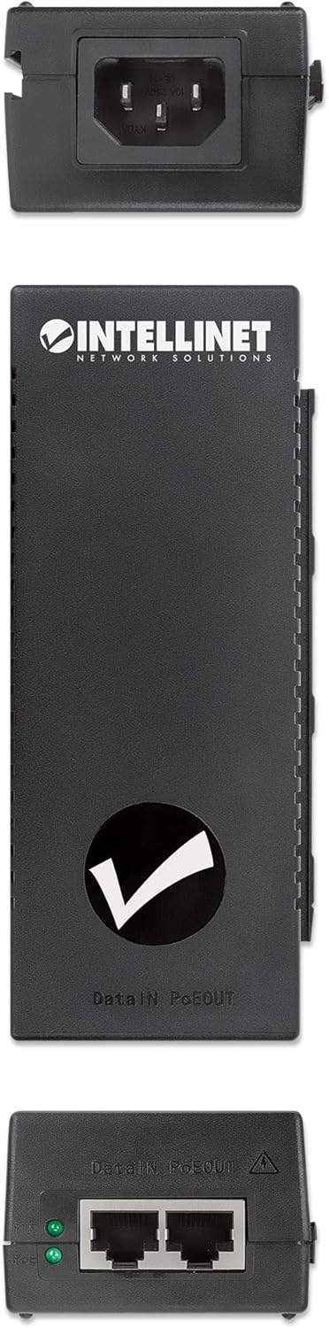 Intellinet 2.5G PoE+ Injector – 2.5Gbps & 30W Power Over Ethernet Output, Supports Distances Up to 328ft