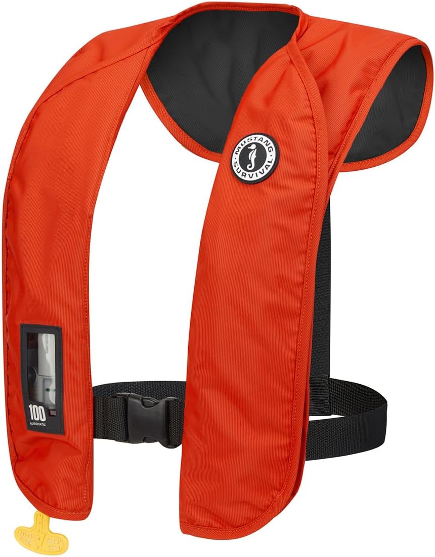 Mustang MIT 100 Inflatable Automatic PFD w/Reflective Tape - Orange