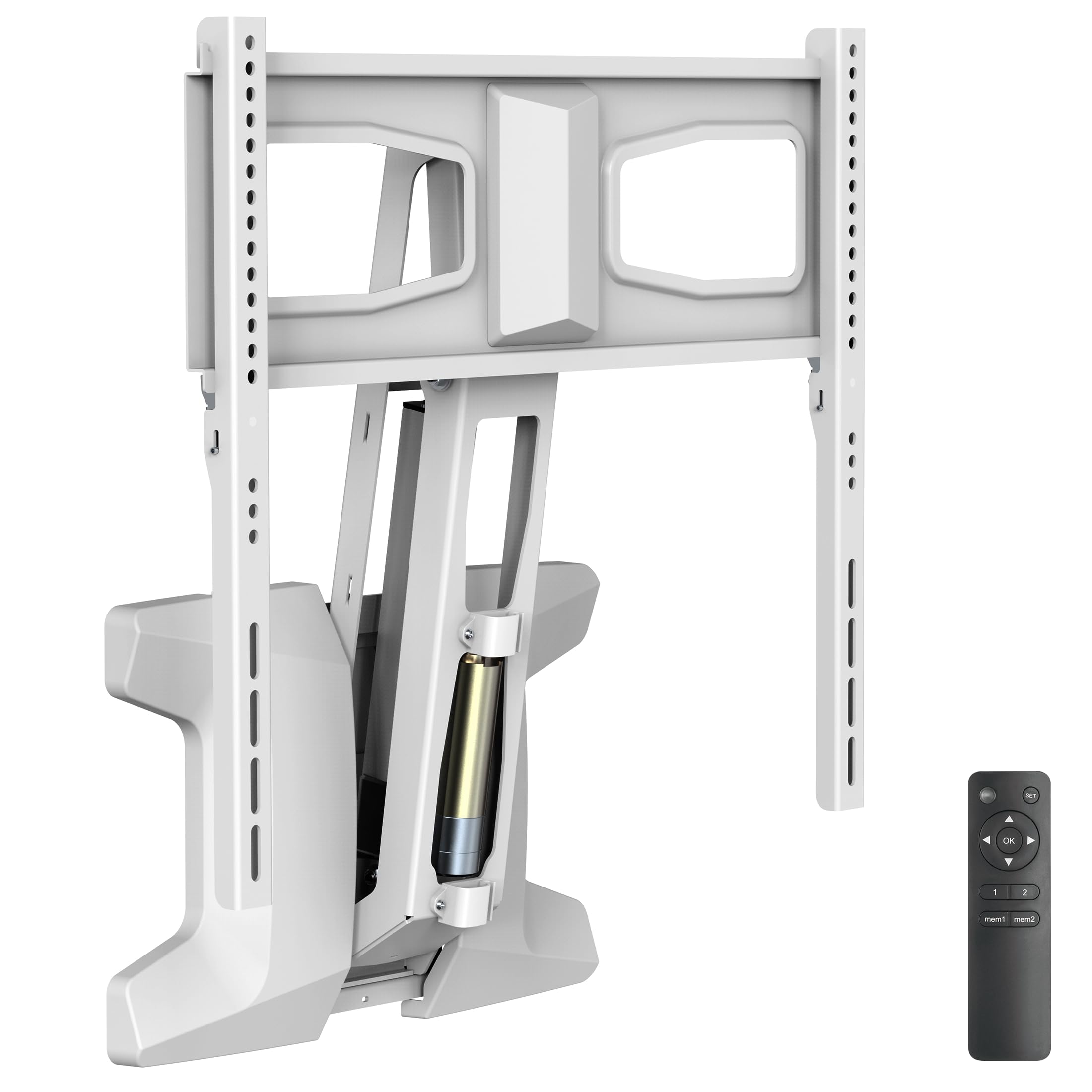 MOUNT-IT! Motorized Fireplace TV Wall Mount | Remote Control Electric Pull Down Mantel Mounting Bracket