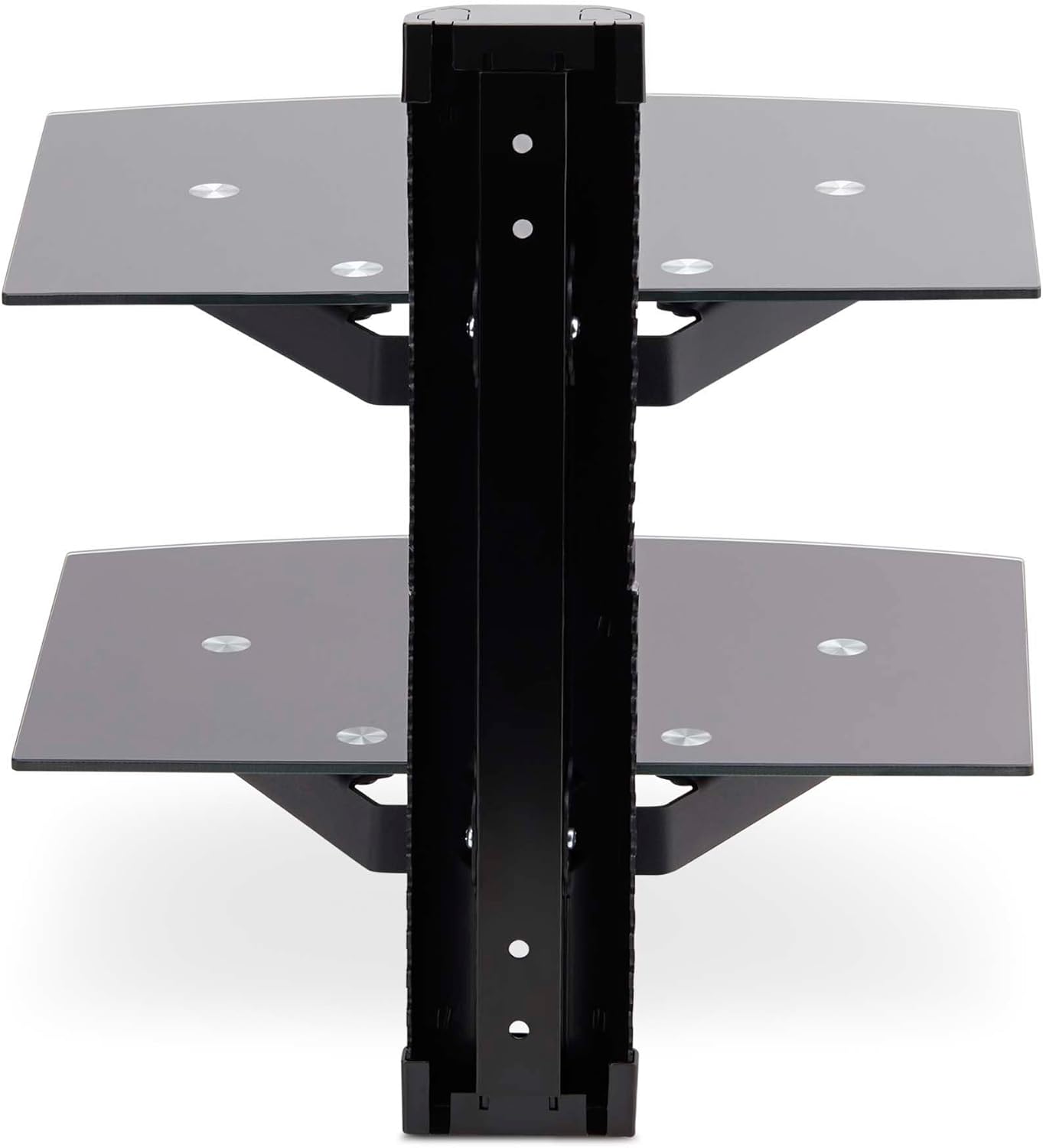 StarTech.com Floating Wall-Mounted AV Shelf, 5mm Black Tempered Glass, Adjustable Height