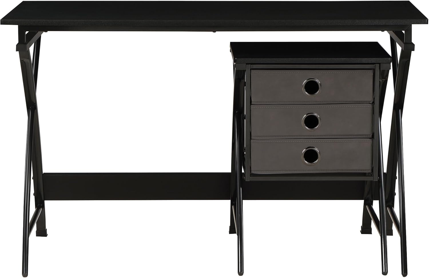 OSP Home Furnishings Olympic Utility Home Office Desk with Nesting 3-Drawer Storage Stand