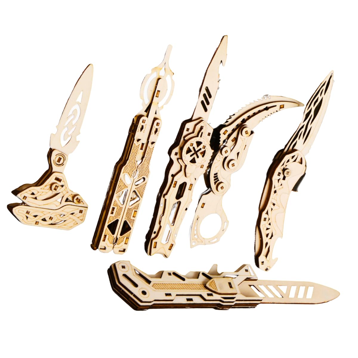 Caliber Gourmet 3D Wood Knives Puzzles 6PC Set