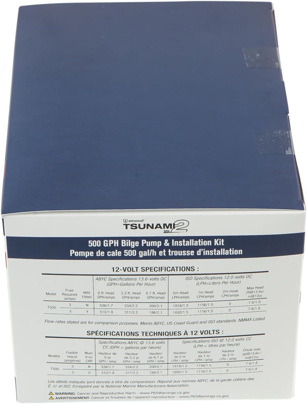 Attwood Tsunami MK2 T500 Manual Bilge Pump w/Installation Kit - 500 GPH &amp; 12V