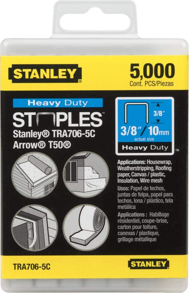 Stanley TRA706-5C 5,000-Qty. 3/8-Inch Leg 3/8-Inch Crown .050-Inchx.022-Inch Gauge Heavy Duty Staple