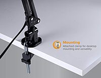 Bostitch Office VLF100 Swing Arm Desk Lamp with Clamp Mount, 36" Reach