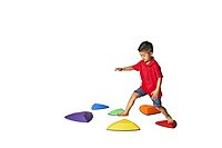 GONGE River Stones - Kids Play Stepping Stones for Balance and Coordination, Non-Slip, Stackable, Indoor/Outdoor, Set of 6