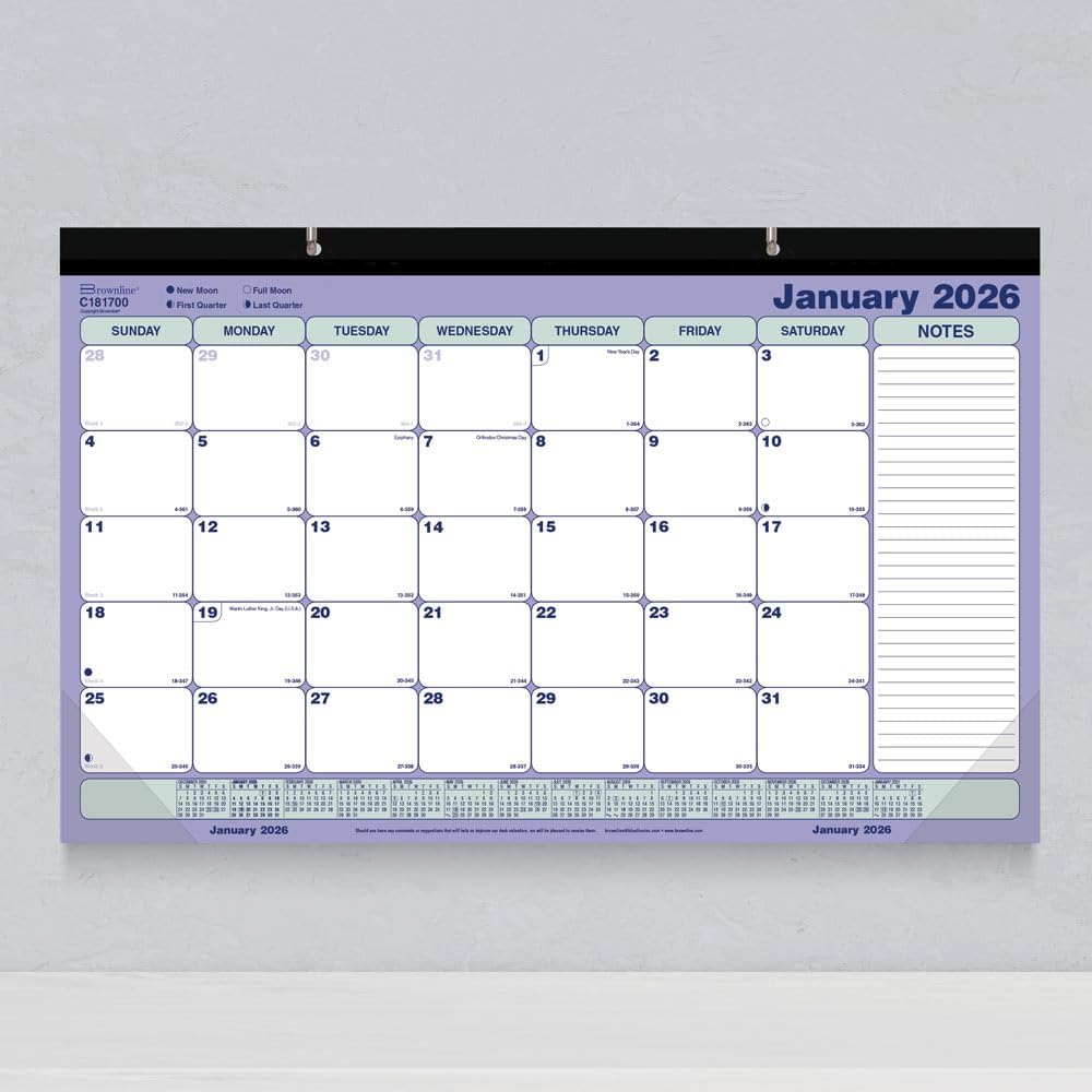Brownline® 2026 Monthly Desk Pad Calendar, 12 Months, January to December, 17.75" x 10.875" (C181700-26)