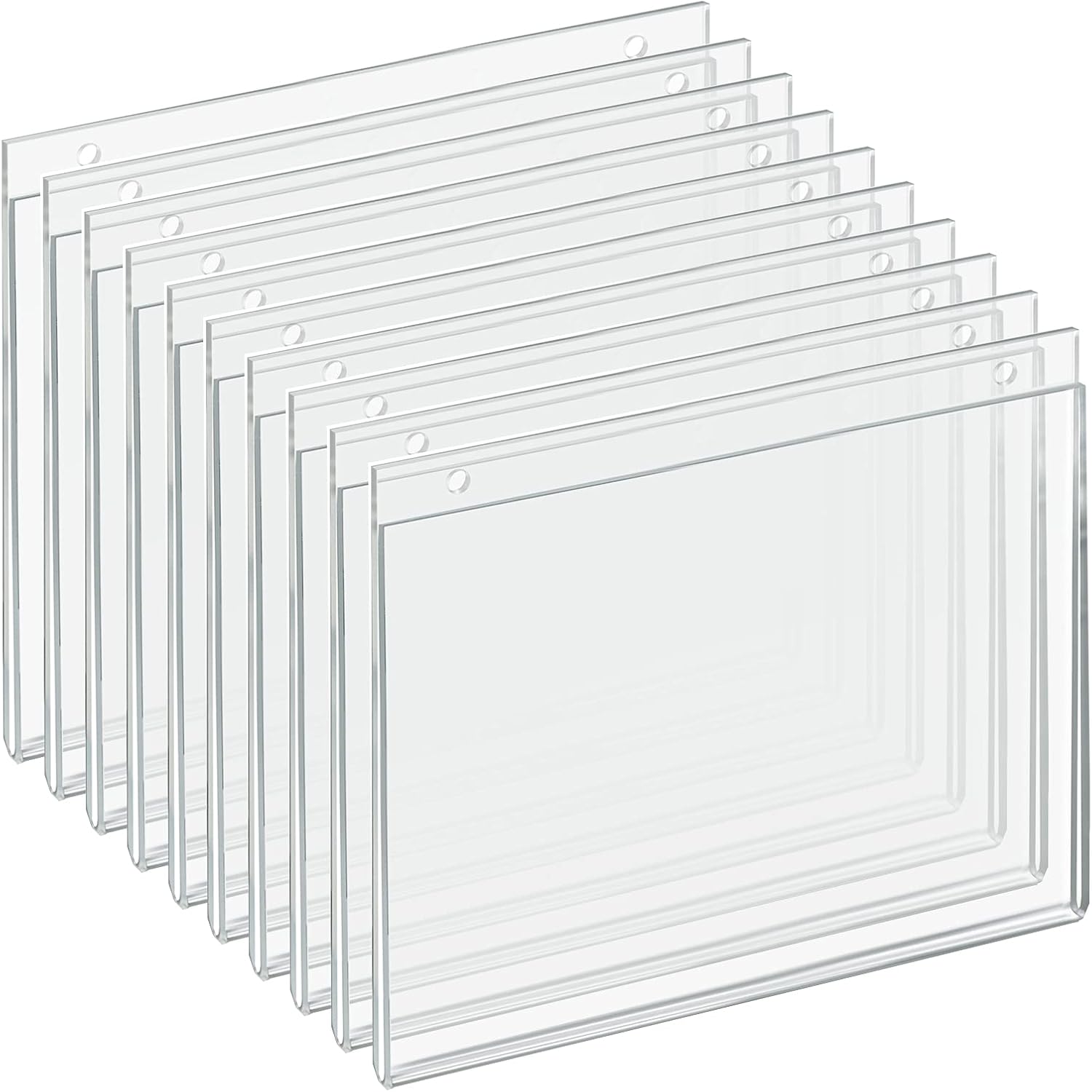 AZAR DISPLAYS U-Frame Wall-Mount Acrylic Sign Holders, Clear, Pack Of 10