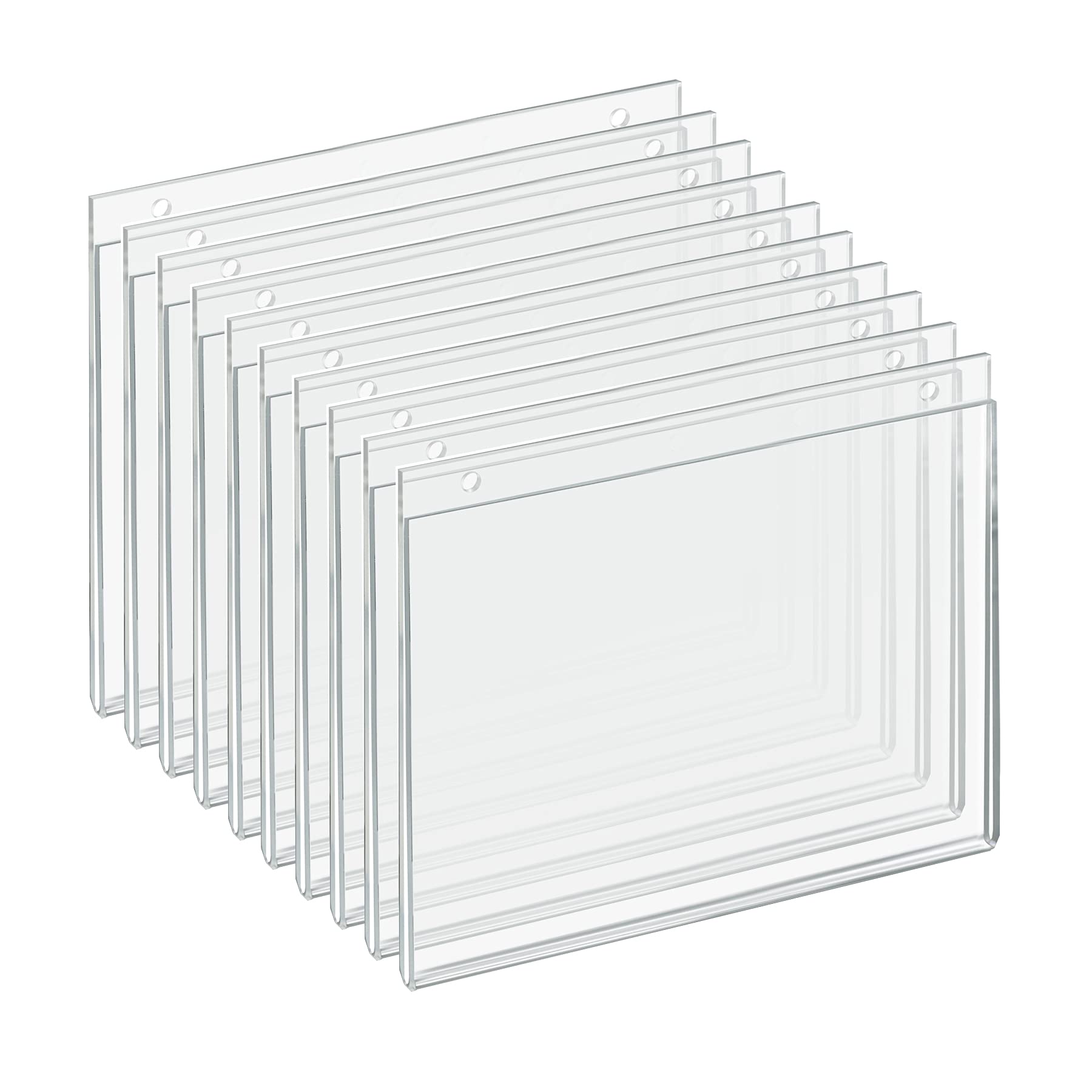 AZAR DISPLAYS U-Frame Wall-Mount Acrylic Sign Holders, Clear, Pack Of 10