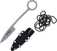 Cold Steel Bird & Trout 2.25" Compact Lightweight Durable Japanese AUS8A Stainless Steel Fixed Blade Drop Point Outdoor Hunting Tactical One-Piece Neck Knife w/Resistant Secure-Ex Sheath