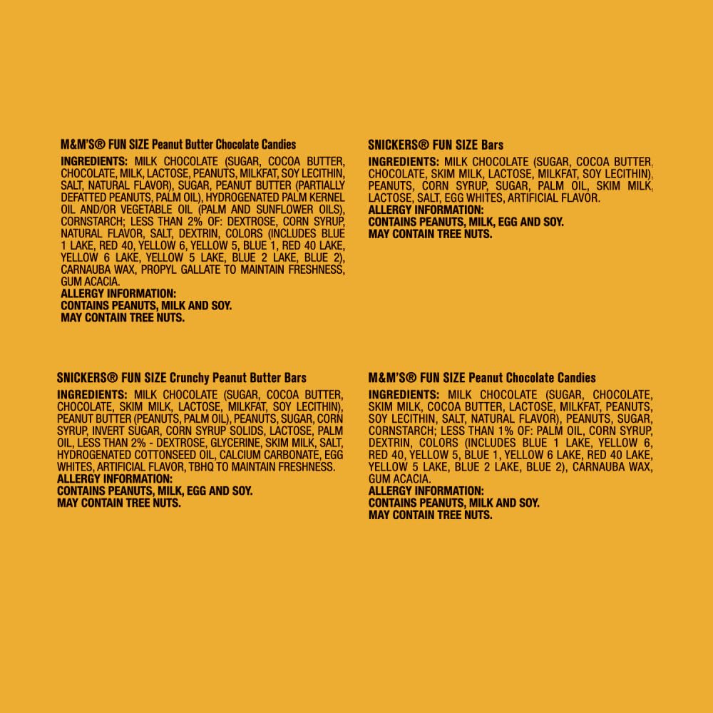 M&M'S Chocolate Candy and SNICKERS Fun Size Peanut and Peanut Butter Choclate Variety Assortment Candy Packs