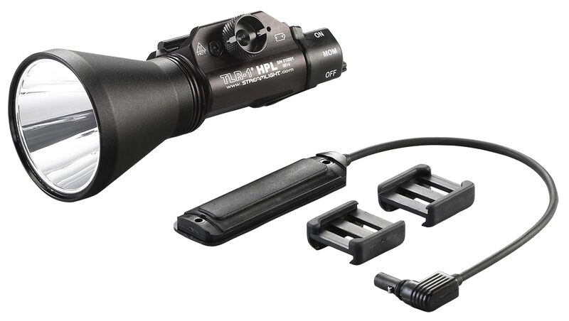 Streamlight 69219 TLR-1 HPL 1000-Lumen Long-Range Rail Mounted Weapon Light Featuring Strobe with Long Gun Kit with Thumbscrew, Safe Off Door Switch and Remote Pressure Switch, Black