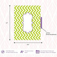 Barker Creek Designer File Folders Set of 12, Beautiful Chevron, Multicolor Chevrons on Outside, Soft Colors on Inside