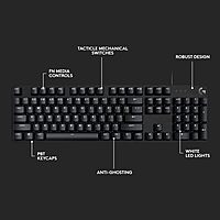 Logitech G413 SE Full-Size Mechanical Gaming Keyboard - Backlit Keyboard with Tactile Mechanical Switches, Anti-Ghosting, Compatible with Windows, macOS - Black Aluminum