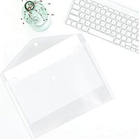 JAM PAPER Plastic Booklet Envelopes with Snap Closure - Clear