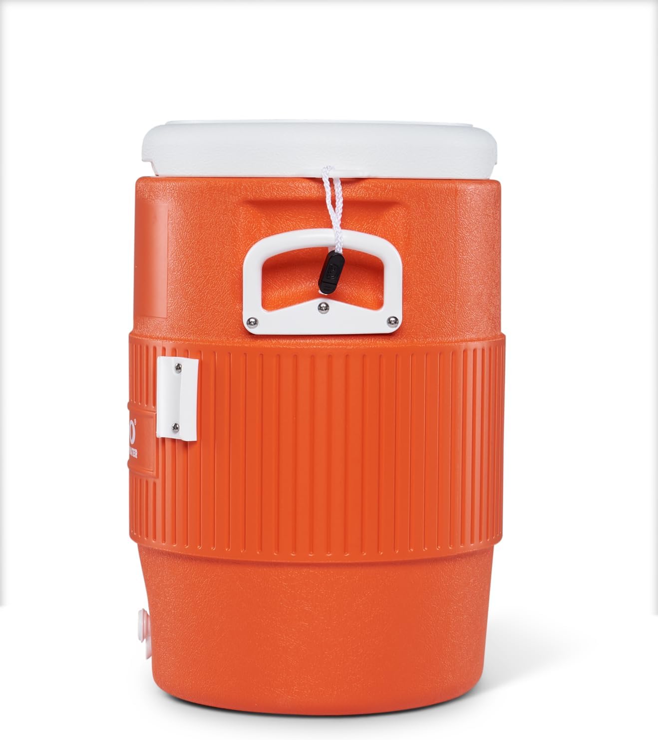 Igloo 5 Gallon Portable Sports Cooler Water Beverage Dispenser with Flat Seat Lid, Insulated Beverage Dispenser, Orange/White