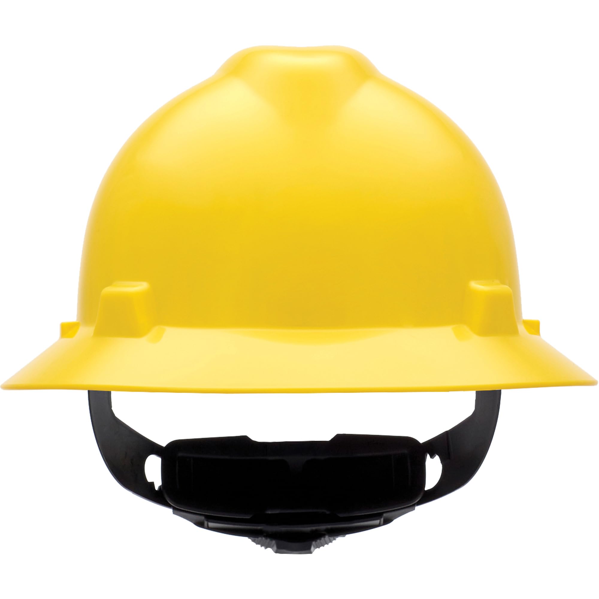 V-Gard Full-Brim Hard Hats, Ratchet Suspension, Size 6 1/2 - 8, Yellow