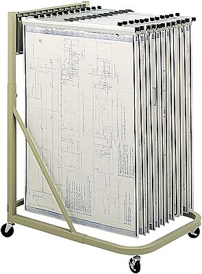 Safco 5026 Mobile Stand, Store Large Documents, Plans, Blueprints, CAD Drawings and More, 4 Rolling Caster Wheels, Tropic Sand