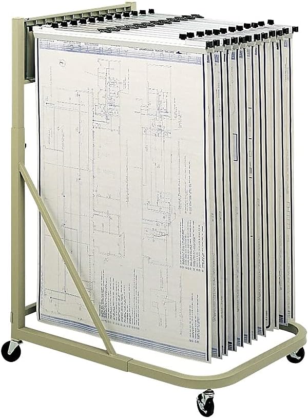 Safco 5026 Mobile Stand, Store Large Documents, Plans, Blueprints, CAD Drawings and More, 4 Rolling Caster Wheels