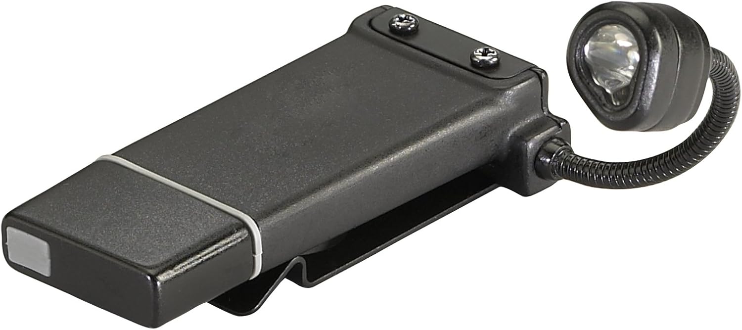 Streamlight 61125 ClipMate 70-Lumen USB Rechargeable Clip-On Light, with White and Red LEDs, Black Without AC Adapter