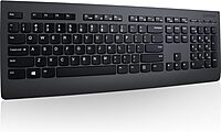 Lenovo Professional Wireless Keyboard and Mouse Combo, 2.4 GHz USB Wireless Receiver, Full Size Ambidextrous Mouse