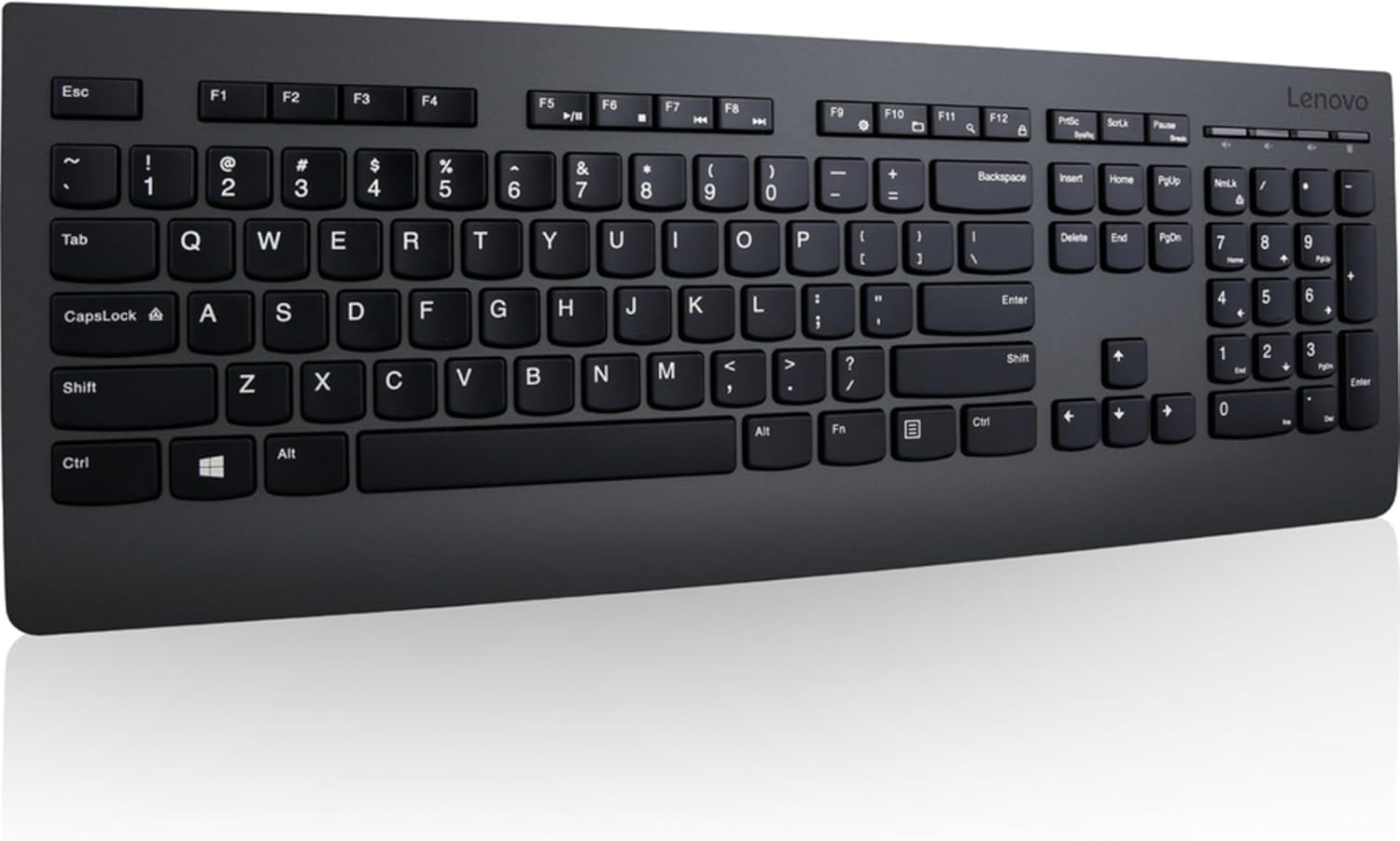 Lenovo Professional Wireless Keyboard and Mouse Combo, 2.4 GHz USB Wireless Receiver, Full Size Ambidextrous Mouse