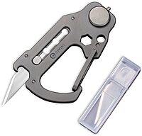 CIVIVI Polymorph Titanium Carabiner Multi-Tool with Utility Blade, Bottle Opener and Screwdriver