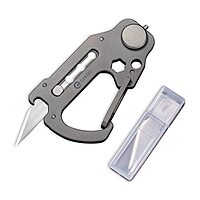CIVIVI Polymorph Titanium Carabiner Multi-Tool with Utility Blade, Bottle Opener and Screwdriver