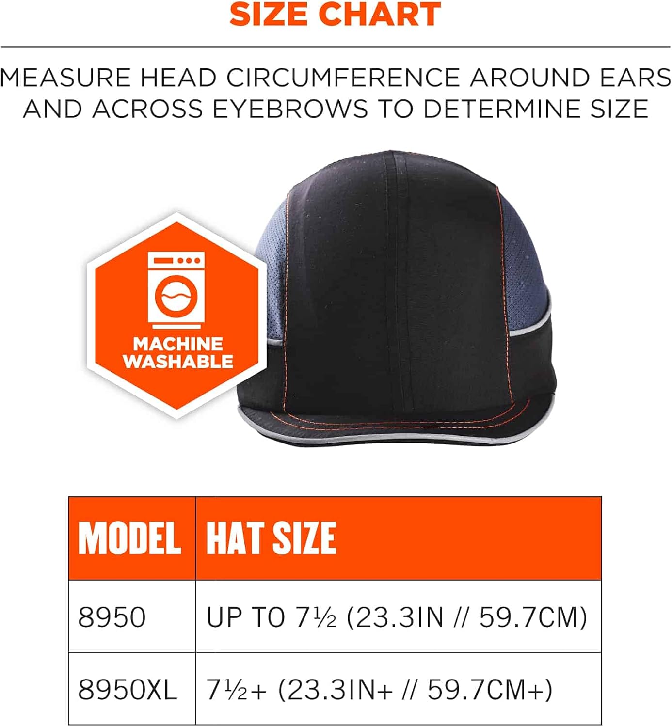 ERGODYNE Skullerz 8950XL Bump Cap, Baseball-Style Head Protection