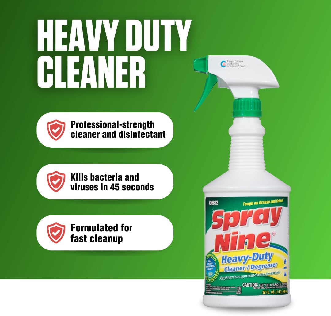 SPRAY NINE Heavy Duty Cleaner, Degreaser & Disinfectant