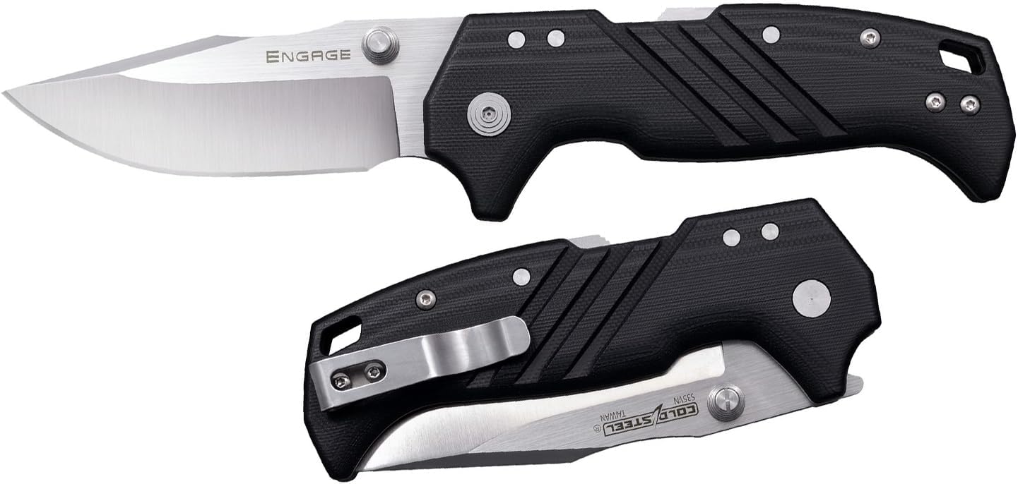 Cold Steel Engage 3.5" S35VN Steel Razor-Sharp Blade 4.7" G-10 Handle Everyday Carry Tactical Pocket Folding Knife withAtlas
