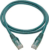 Tripp Lite Cat6 Gigabit Ethernet Snagless Molded Patch Cable 24 AWG 550MHz Premium UTP, Green, RJ45 M/M 4' (N201-004-GN)