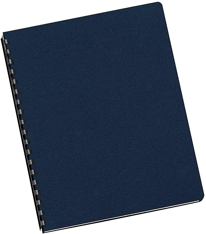 Futura Oversized Pre-Punched Presentation Covers, Plastic, Round Corners, 11.25 x 8.75, Navy, 25/Pack