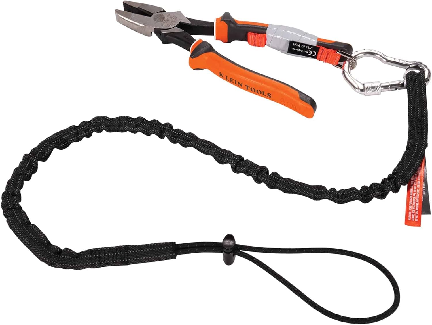 Ergodyne Squids 3100 Tool Lanyard with Single Carabiner and Adjustable Loop End, Standard Length Black