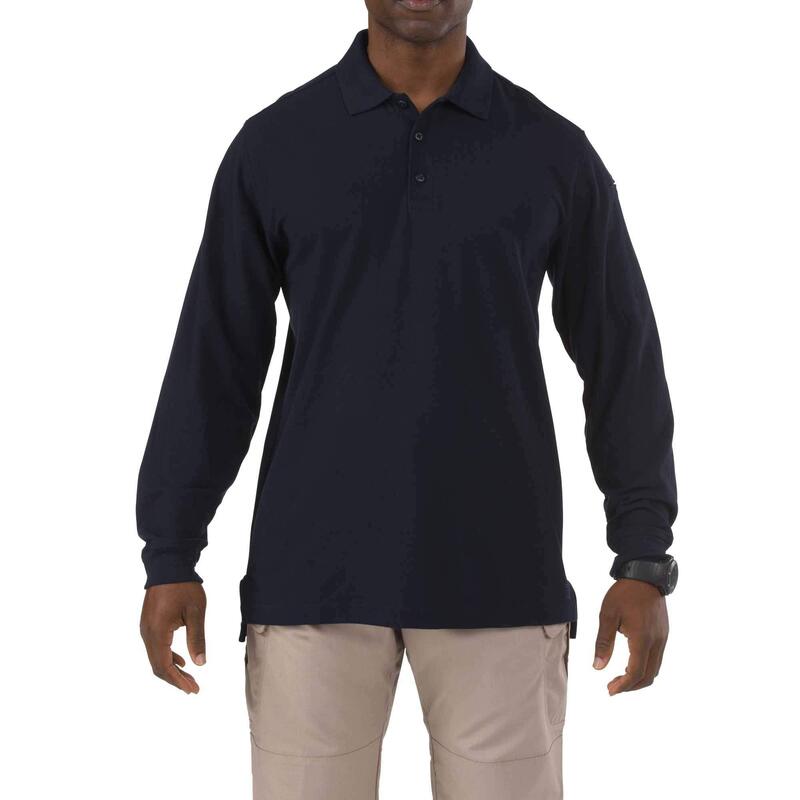 5.11 Tactical Men's Utility Long Sleeve Polo, Polyester-Cotton, Integrated Side Vents, Style 72057