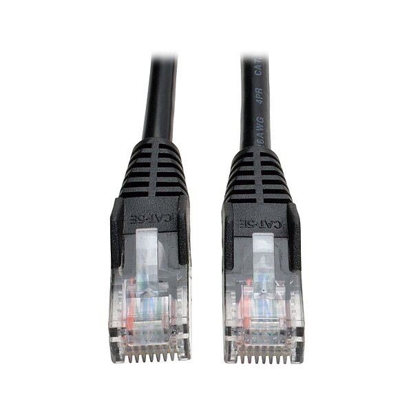 Tripp Lite Cat5e 350MHz Snagless Molded Patch Cable (RJ45 M/M) - Black, 15-ft.(N001-015-BK)