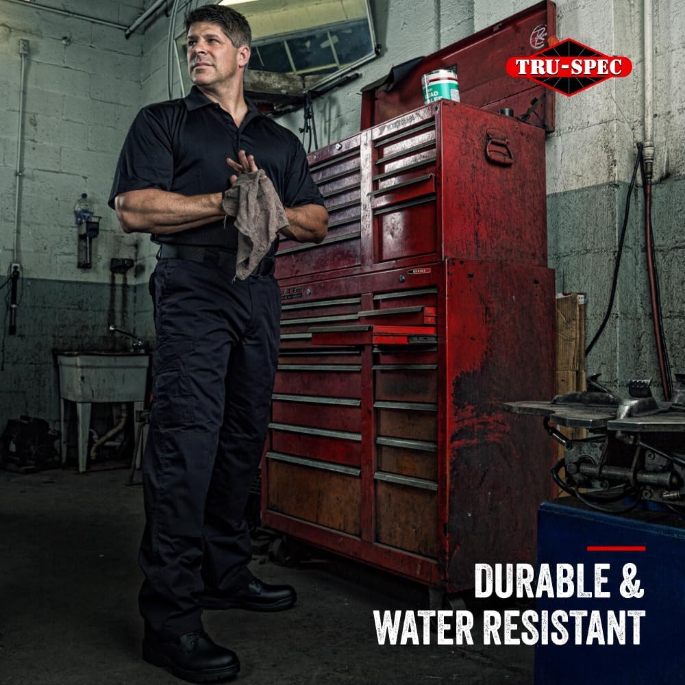 TRU-SPEC 24-7 Original Tactical Pants for Men - Water-Resistant Cargo Work Pants with Concealed Carry - Openings - Brown