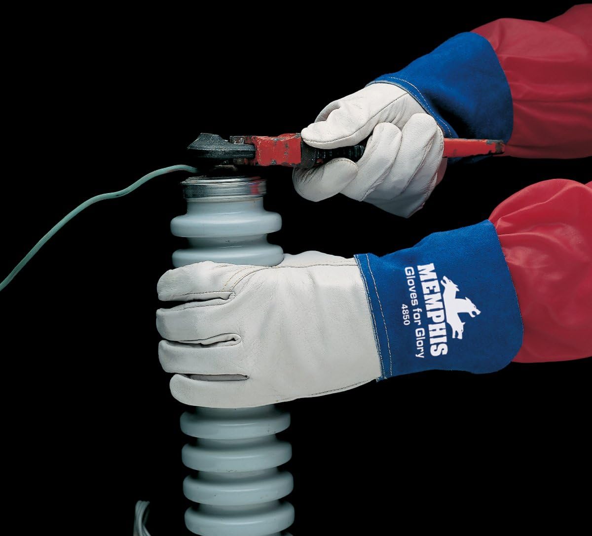 MCR Safety 4850XXL Gloves for Glory Premium Grain Goatskin MIG/TIG Welder Men's Gloves with Split Cow Gauntlet Cuff