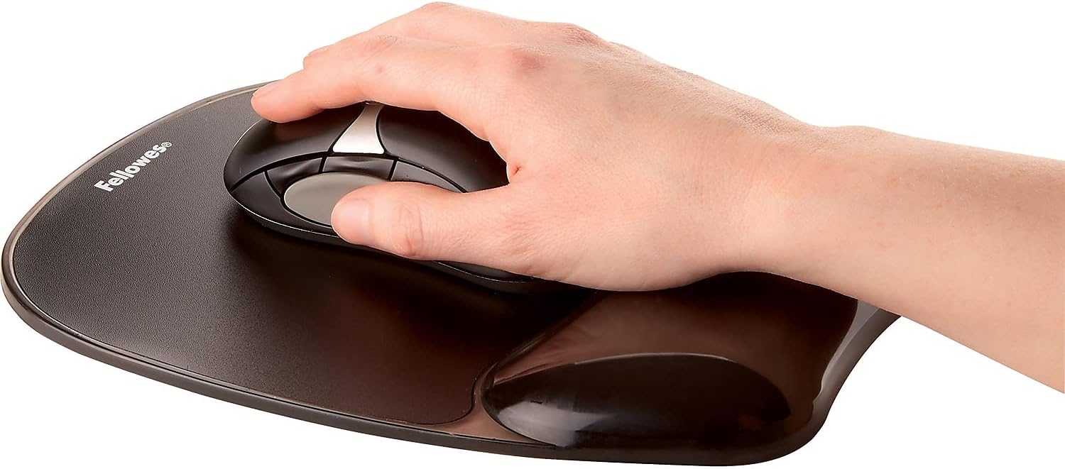 Fellowes 9112101 Crystals Gel Mouse Pad and Wrist Support - Black