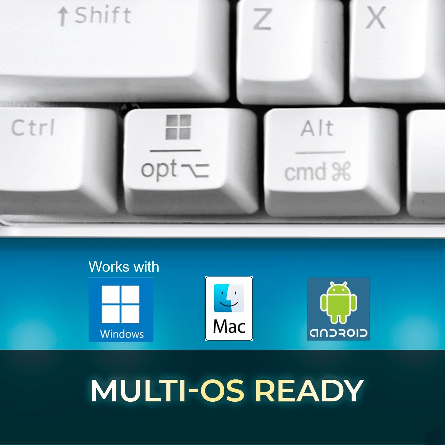 AKB-680UW Mechanical Keyboard with Copilot AI Hotkey - Brown Switch, Multi-OS Compatible | Enhanced Productivity