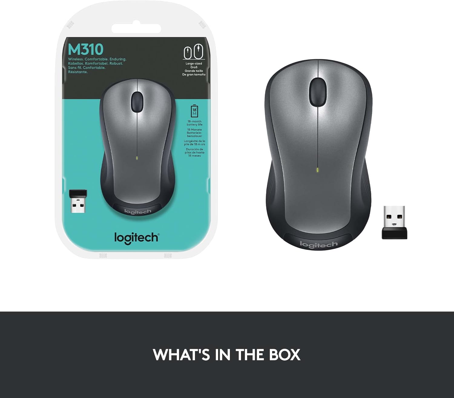 Logitech M310 Wireless Mouse (Silver)