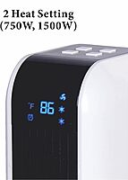 Optimus H-7319 17" Oscillating Tower Heater with Remote, Digi Temp Readout & Setting