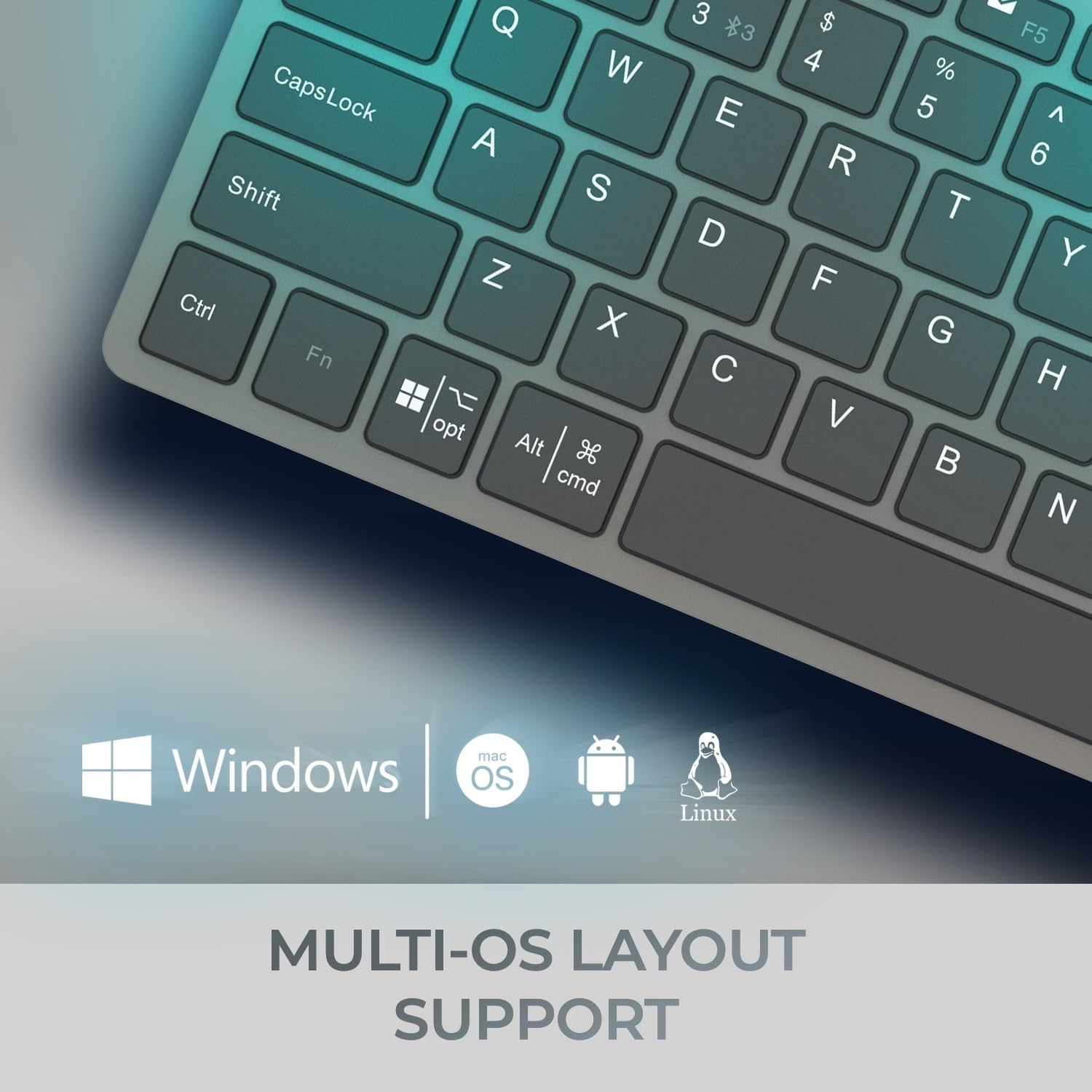EasyTouch 7000 Multi OS Multi-Device Bluetooth Scissor Switch Keyboard with Copilot AI Hotkey - Wireless, Rechargeable