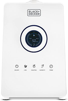 Black+Decker Ultrasonic Humidifier, Touch Display, 1.45 Gallons, 14inH x 9-7/8inW x 7-5/16inD