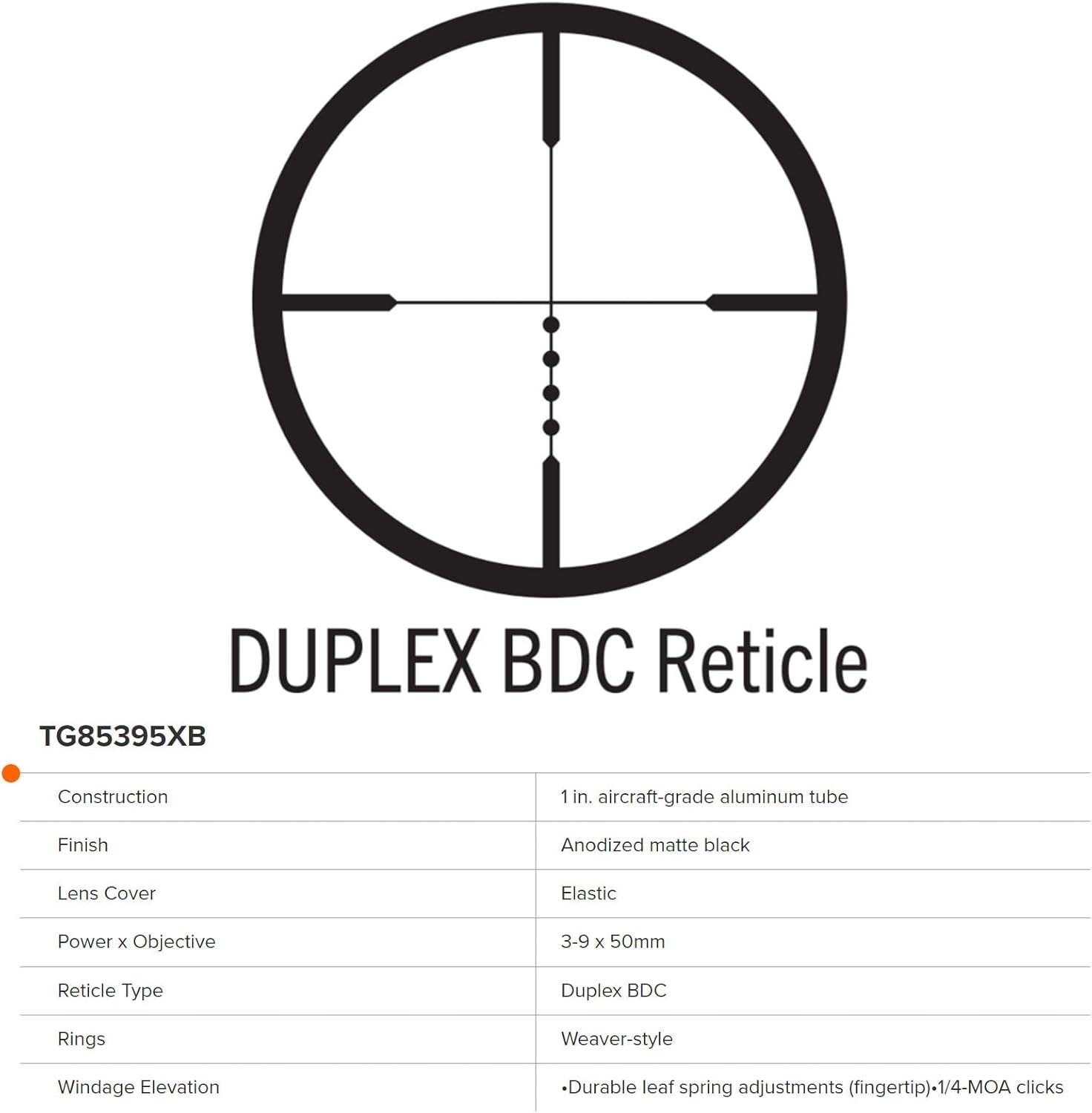 TRUGLO BUCKLINE BDC Riflescope with Weaver-Style Rings