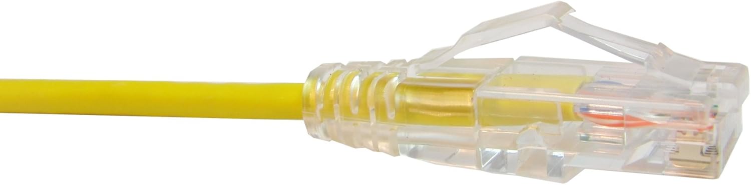 Clearfit Slim Cat6 Patch Cable, Snagless, Yellow, 10ft CS6-10F-YLW